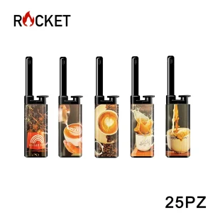 Art.8326244 Rocket Mini Bbq Lighter Julia Softflame Refillable Coffee 25Pz