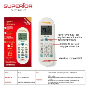 Aria Condizionata Univ. 6000 Cod Telecomando Superior Art.Supcu003 Bl1
