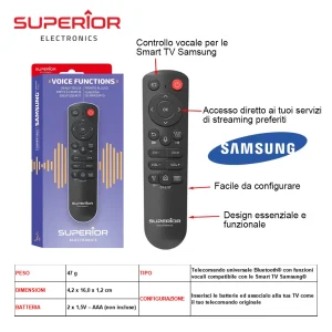 Samsung Voice Telecomani Universale Replacement Art.Suptbb002 Superior Bl1
