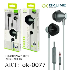 Art.Ok-0077 Okline 3.5Mm Aux Auricolari Nero