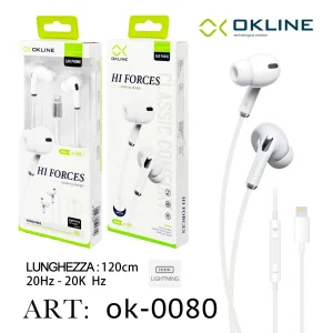 Art.Ok-0080 Okline Iphone Lightning Auricolari Bianco