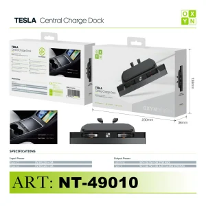 Art.Nt-49010 Oxyn Dock Espansione Ricarica Lightning E Type-C Per Tesla Model 3 Y Nero