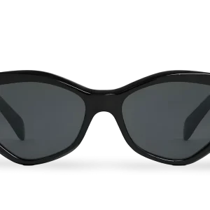 Occhiali Da Sole a Farfalla Neri con Lenti Grigie