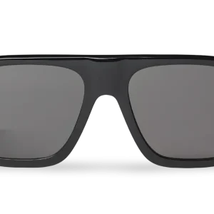 Occhiali Da Sole Squadrati Neri con Lenti Grigie