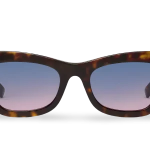 Occhiali Da Sole a Farfalla Havana con lenti Blu Sfumate Viola